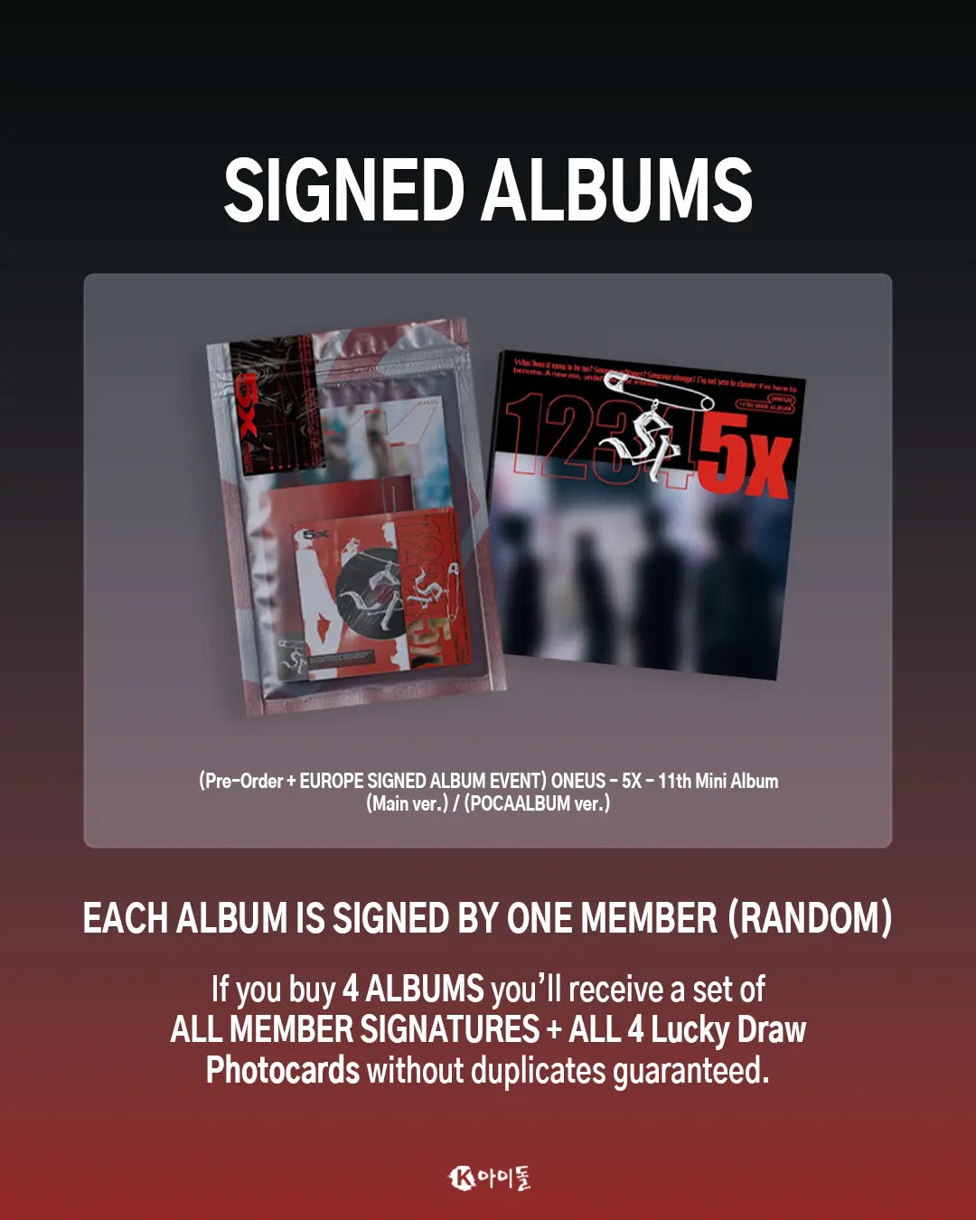 *SIGNED ALBUM & LUCKY DRAW EVENT* 5x by ONEUS - Pocaalbum Version
