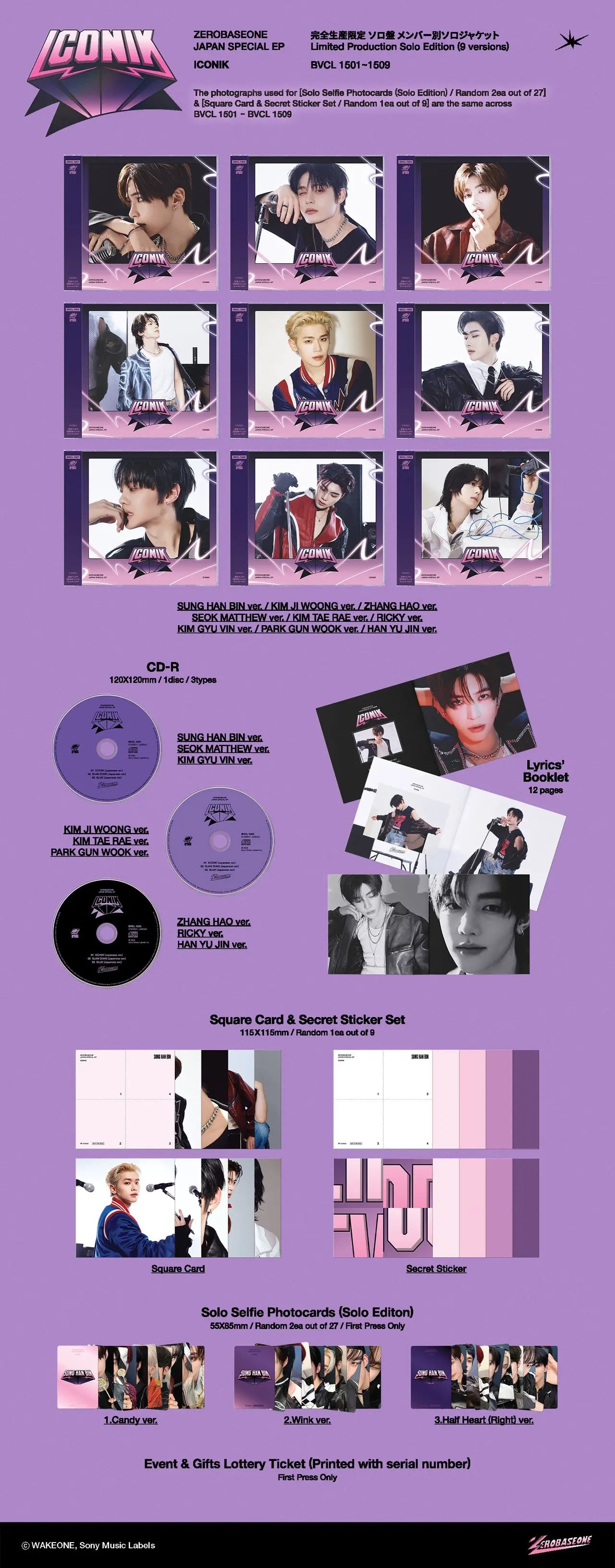 ICONIK Japan Special EP by ZEROBASEONE - Solo Editions