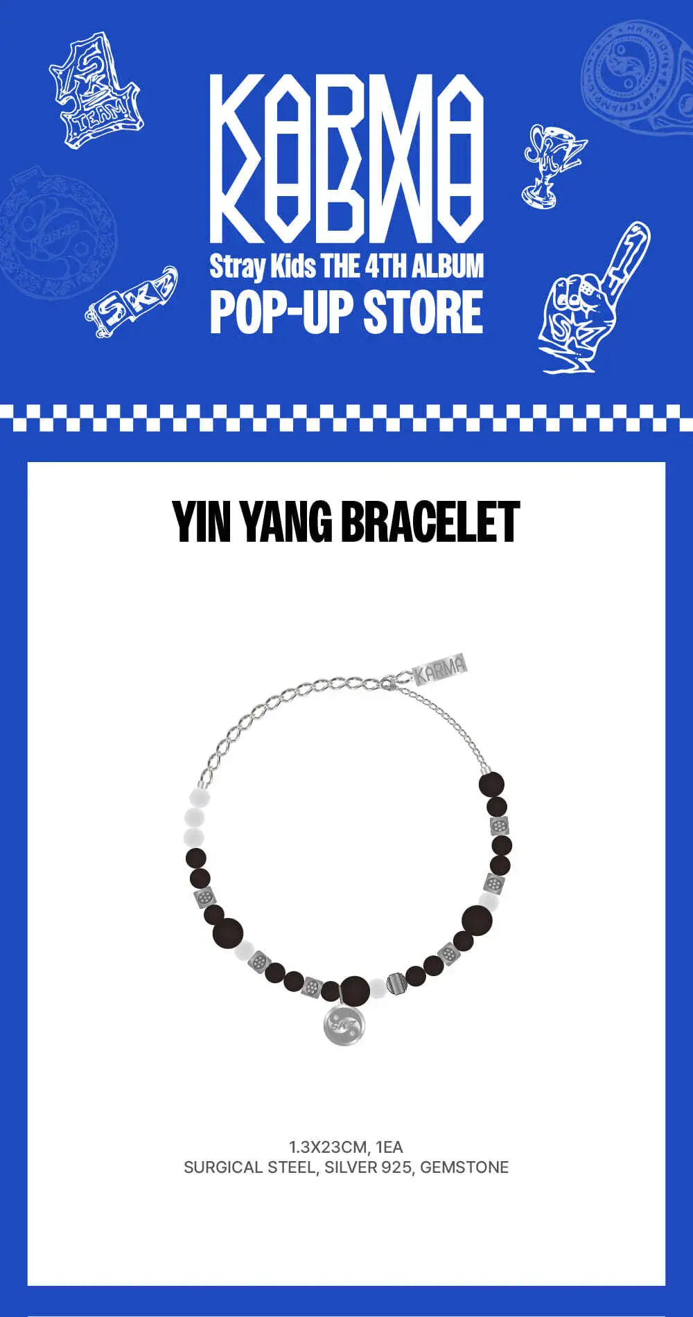 Stray Kids Karma Pop-up Store Official MD YINYANG Bracelet